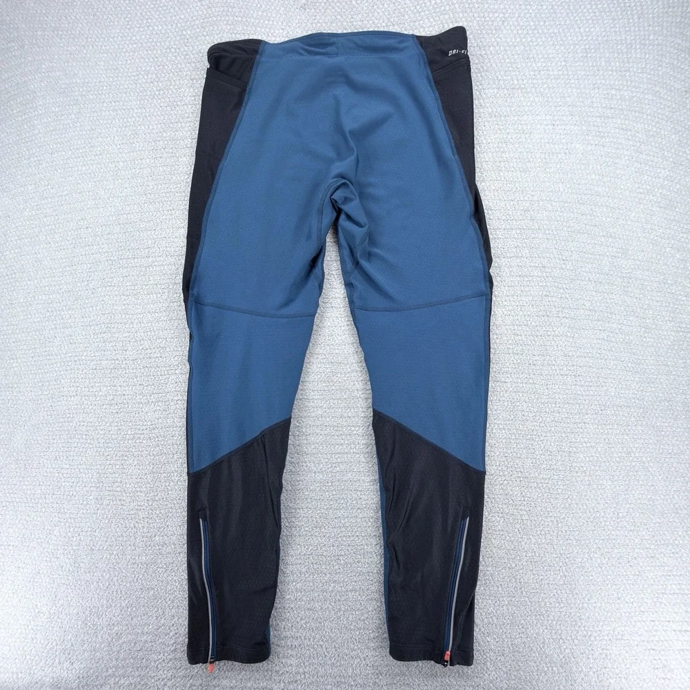 Nike Kiger Trail Running Tights Men 2XL Blue Dri-FIT Zip Ankle 620122